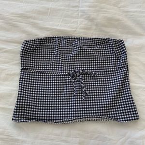 brandy melville gingham front tie tube top